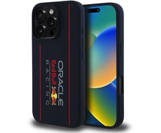 Red Bull Raudona Bull Raudona Bull silikoninis Vertical Logo MagSafe Apple iPhone 16 Pro dėklas telefonui mėlynos spalvos