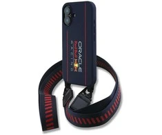 Red Bull Raudona Bull Raudona Bull silikoninis Vertical Logo MagSafe Case + Crossbody Strap for iPhone 16 dėklas telefonui mėlynos spalvos