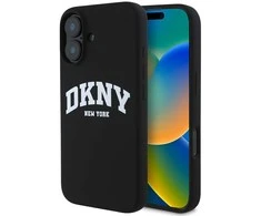 DKNY DKHMP16SSNYACH Apple iPhone 16 6.1" dėklas telefonui juodos spalvos Silikoninis Printed Logo MagSafe