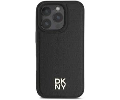 DKNY DKHMP16LPSHRPSK Apple iPhone 16 Pro 6.3" dėklas telefonui juodos spalvos Repeat Pattern Stack Logo MagSafe