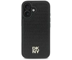 DKNY DKHMP16SPSHRPSK Apple iPhone 16 6.1" dėklas telefonui juodos spalvos Repeat Pattern Stack Logo MagSafe
