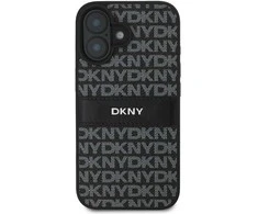 DKNY DKHCP16SPRTHSLK Apple iPhone 16 6.1″ juodos spalvos kietas dėklas Texture Pattern Tonal Stripe