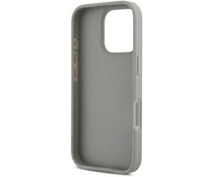 DKNY PU Leather Repeat Pattern Tonal Stripe Apple iPhone 16 Pro Max dėklas telefonui smėlio spalvos