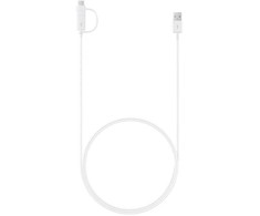 EP-DG930DWE Samsung Combo microUSB duomenų kabelis with USB-C Reduction 1.5m baltos spalvos (Bulk)