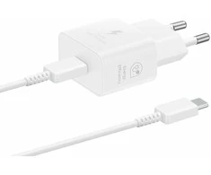 EP-T2510EWE + EP-DN980BWE Samsung USB-C 25W Kelioninis įkroviklis + USB-C Data kabelis baltos spalvos (OOB Bulk)