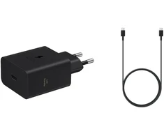 EP-T6010NBE + EP-DA705BBE Samsung USB-C 60W Travel Charger + USB-C/USB-C Data Cable 3A Juodas (OOB Bulk)