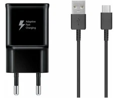 EP-TA200EBE + EP-DR140ABE Samsung 15 W kelioninis įkroviklis + USB-C duomenų kabelis juodas (OOB masinis)