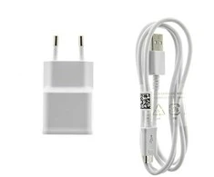 EP-TA50EWE + ECB-DU4AWE Samsung 8W kelioninis įkroviklis + microUSB Data kabelis baltos spalvos (OOB Bulk)