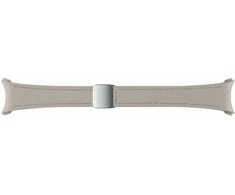SHR93SAE D-Buckle hibridinė ekologiška odinė juosta 20 mm (plona, S/M), skirta Samsung Galaxy Watch6 / Watch5, Etoupe (Etoupe)