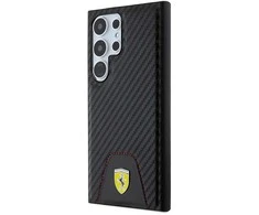 Samsung Galaxy S24 Ultra Ferrari dėklas Carbon Stitched Bottom (FEHCS24LN3PUK) juodos spalvos
