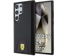 Samsung Galaxy S24 Ultra Ferrari dėklas Carbon Stitched Bottom (FEHCS24LN3PUK) juodos spalvos