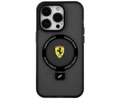 Apple iPhone 15 Ferrari dėklas Ring Stand 2023 Collection MagSafe (FEHMP15SUSCAK) juodos spalvos