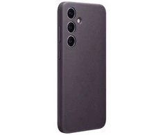 Dėklas „Samsung Galaxy S24+“ veganiškas odinis dangtelis tamsiai violetinis