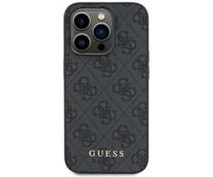 Dėklas GUESS GUHCP15LG4GFGR IPHONE 15 PRO 6.1 "GRAY/GRAY HARD CASE 4G METAL GOLD LOGO