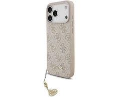 Guess 4G Charm dėklas skirtas Apple iPhone 17 Pro Max Tone on Tone rožinės spalvos