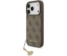Guess 4G Charm dėklas skirtas Apple iPhone 17 Pro Tone on Tone rudos spalvos