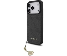 Guess 4G Charm dėklas skirtas Apple iPhone 17 Pro Tone on Tone pilkos spalvos