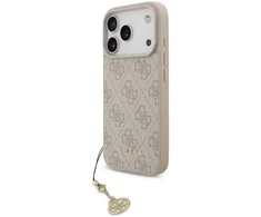Guess 4G Charm dėklas skirtas Apple iPhone 17 Pro Tone on Tone rožinės spalvos