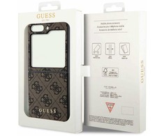 Samsung Galaxy Z Flip 5 Guess Dėklas 4G Charms Collection (GUHCZF5GF4GBR) rudos spalvos
