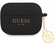 Guess GUAPLSC4EK AirPods Pro dėklas ausinėms juodos spalvos silikoninis Charm 4G Collection