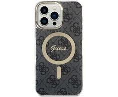 Guess GUHMP14XH4STK Apple iPhone 14 Pro Max 6.7″ juodos spalvos kietas dėklas 4G MagSafe