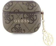 Guess 4G PU Charm dėklas skirtas AirPods 3 Brown