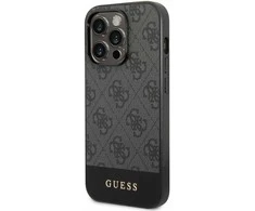 Guess GUHCP14XG4GLGR Apple iPhone 14 Pro Max 6,7" dėklas telefonui pilkos spalvos hard case 4G Stripe Collection