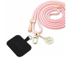 Dėklas Guess GUOUCNMG4EP Universal CBDY dirželis rožinės spalvos Nylon 4G Metal Charm