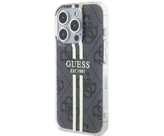 Dėklas GUESS GUHCP15XH4SGK IPHONE 15 PRO MAX 6.7 "Juodas/Juodas HARDCASE IML 4G GOLD STRIPE