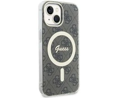 Guess GUHMP15SH4STW Apple iPhone 15 / 14 / 13 6.1″ rudos spalvos kietas dėklas IML 4G MagSafe