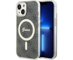 Guess IML 4G MagSafe dėklas telefonui Apple iPhone 15 rudos spalvos