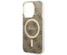 Guess GUHMP15LH4STW Apple iPhone 15 Pro6.1" rudos spalvos dėklas IML 4G MagSafe