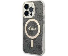 Dėklas GUESS GUHMP15LH4STK IPHONE 15 PRO 6.1 "Juodas/Juodas HARDCASE IML 4G MAGSAFE