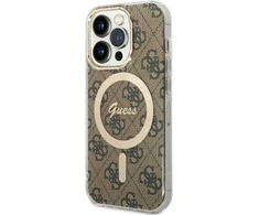 Guess GUHMP15LH4STW Apple iPhone 15 Pro6.1" rudos spalvos dėklas IML 4G MagSafe
