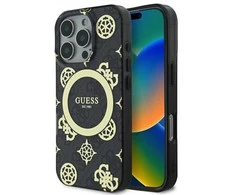 Guess GUHMP16XH4PYEEK Apple iPhone 16 Pro Max 6.9" dėklas telefonui juodos spalvos IML Peony On 4G Background MagSafe