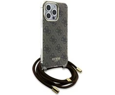 GUESS GUHCP15LHC4SEW IPHONE 15 PRO 6.1" RUDA/RUDA KIETAS DĖKLAS CROSSBODY LAIDAS 4G PRINT