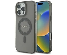 Guess IML Rhinestones MagSafe Apple iPhone 16 Pro Max - dėklas telefonui juodos spalvos