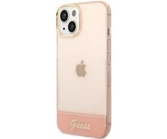 Guess GUHCP14MHGCOP iPhone 14 Plus 6,7 colių eilinis/rožinis kietas dėklas, permatomas