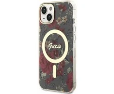 Dėklas GUESS GUHMP14SHCFWSA IPHONE 14/15/13 6.1 "Žalias / KHAKI HARDCASE FLOWER MAGSAFE