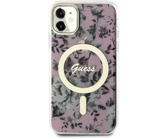 Dėklas GUESS GUHMN61HCFWSP IPHONE 11 / XR 6.1 "Rožinis / Rožinis HARDCASE FLOWER MAGSAFE
