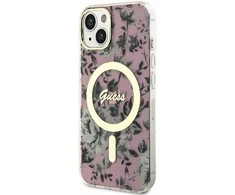 Dėklas GUESS GUHMP14SHCFWSP IPHONE 14/15/13 6.1 "Rožinis / Rožinis HARDCASE FLOWER MAGSAFE
