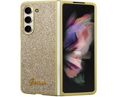 Samsung Galaxy Z Fold 5 Guess Dėklas Glitter Script (GUHCZFD5HGGSHD) aukso spalvos