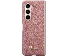 Samsung Galaxy Z Fold 5 Guess Dėklas Glitter Script (GUHCZFD5HGGSHP) rožinės spalvos