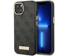 Apple iPhone 14 Plus Guess Dėklas 4G Logo Plate MagSafe (GUHMP14MU4GPRK) juodos spalvos