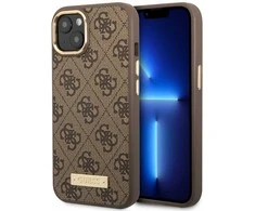 Dėklas GUESS GUHMP14MU4GPRW IPHONE 14 PLUS / 15 PLUS 6.7 "BROWN / BROWN HARD CASE 4G PLATE MAGSAFE LOGO