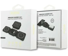 Guess PU 4G MagSafe belaidis įkroviklis 3v1 juodos spalvos