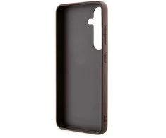 Guess PU 4G Metal Logo dėklas skirtas Samsung Galaxy S24 rudos spalvos