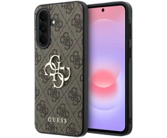 Guess PU 4G Metal Logo dėklas skirtas Samsung Galaxy A37 rudos spalvos