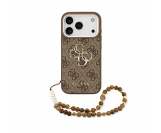 Dėklas Guess PU 4G Metal Logo Strap Case for iPhone 18 Pro Brown