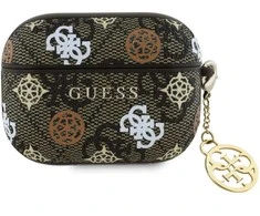 Guess PU 4G Peony Charm Apple AirPods Pro dėklas jūsų ausinėms rudos spalvos